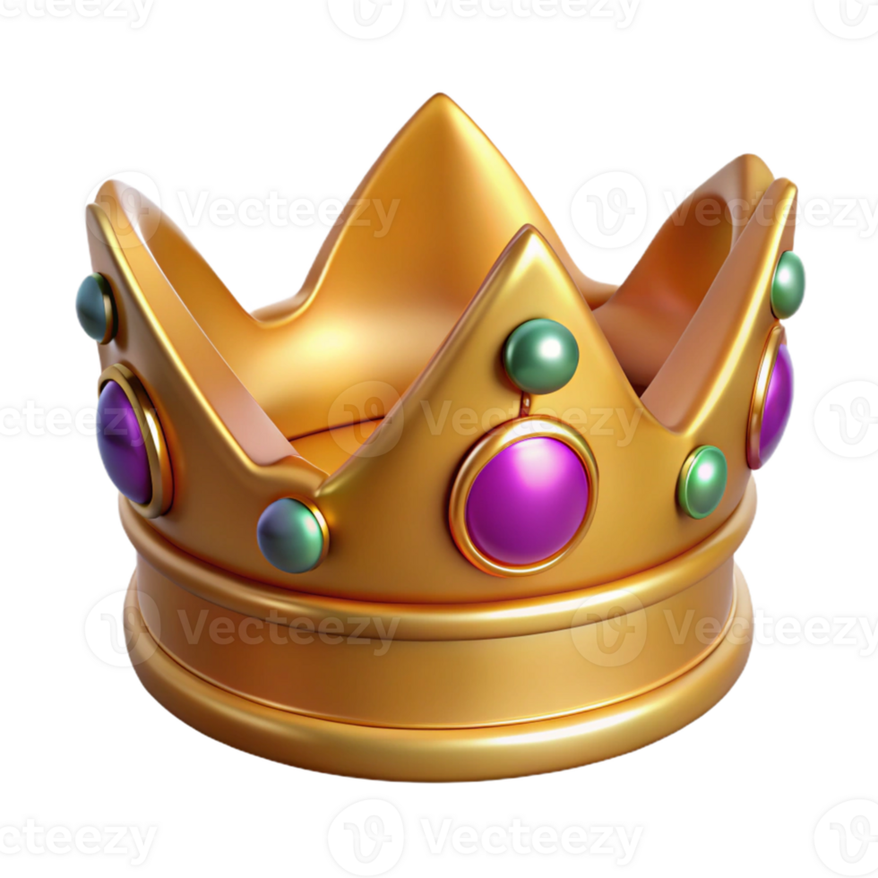Golden Crown 3D Render png
