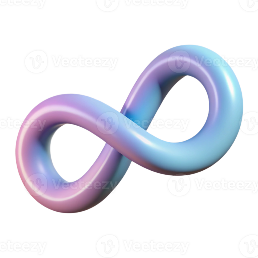 3D Render of a Colorful Infinity Symbol png