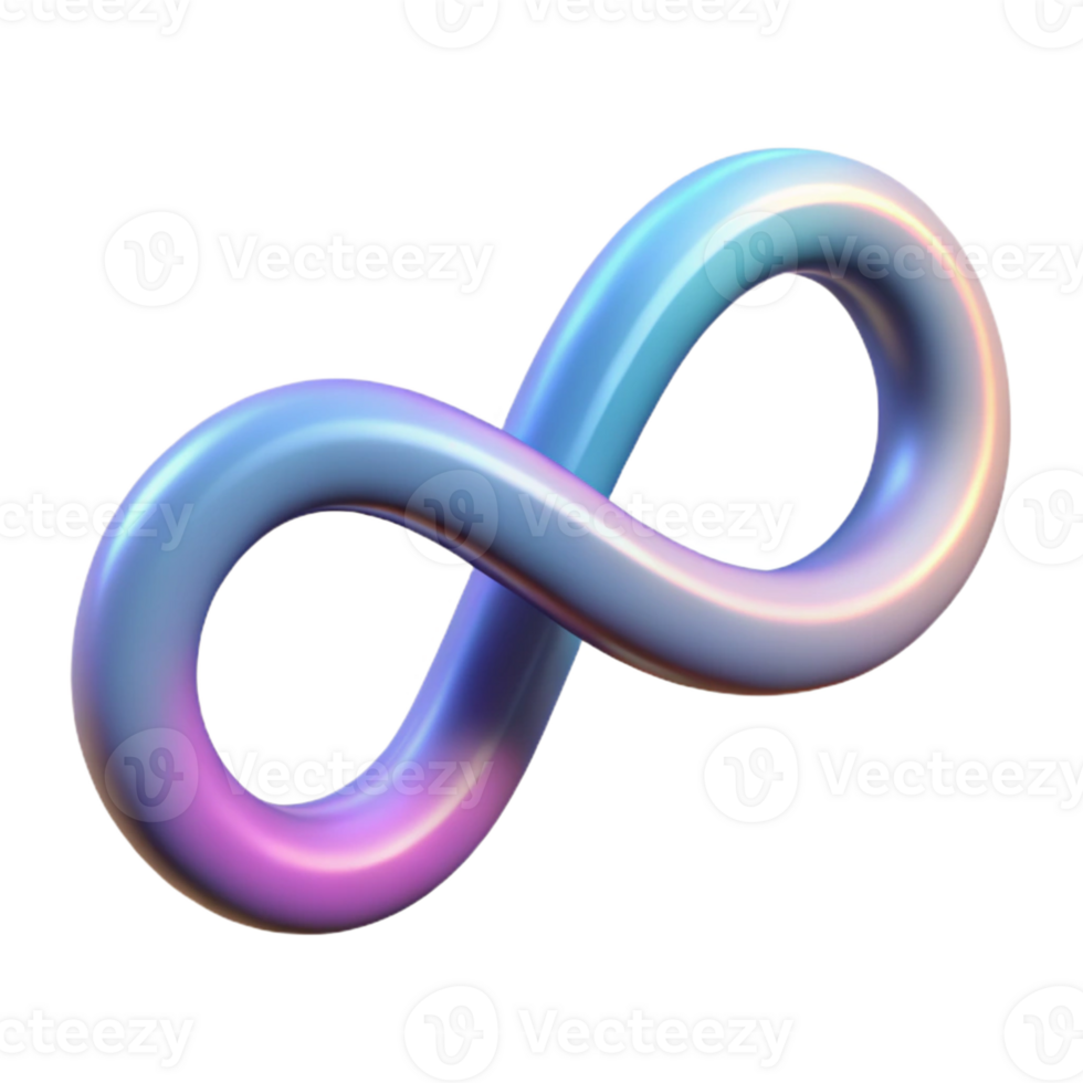 3D Render of a Colorful Infinity Symbol png