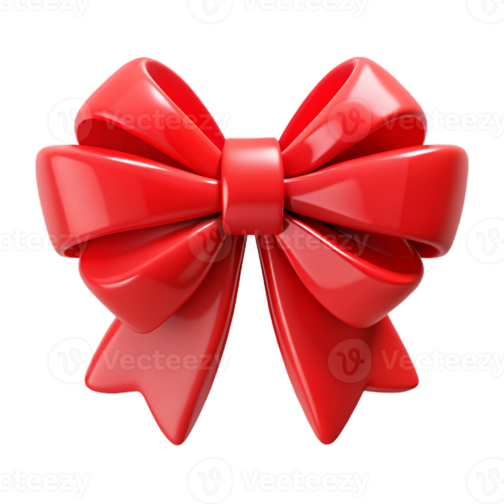 3D Red Bow Illustration png