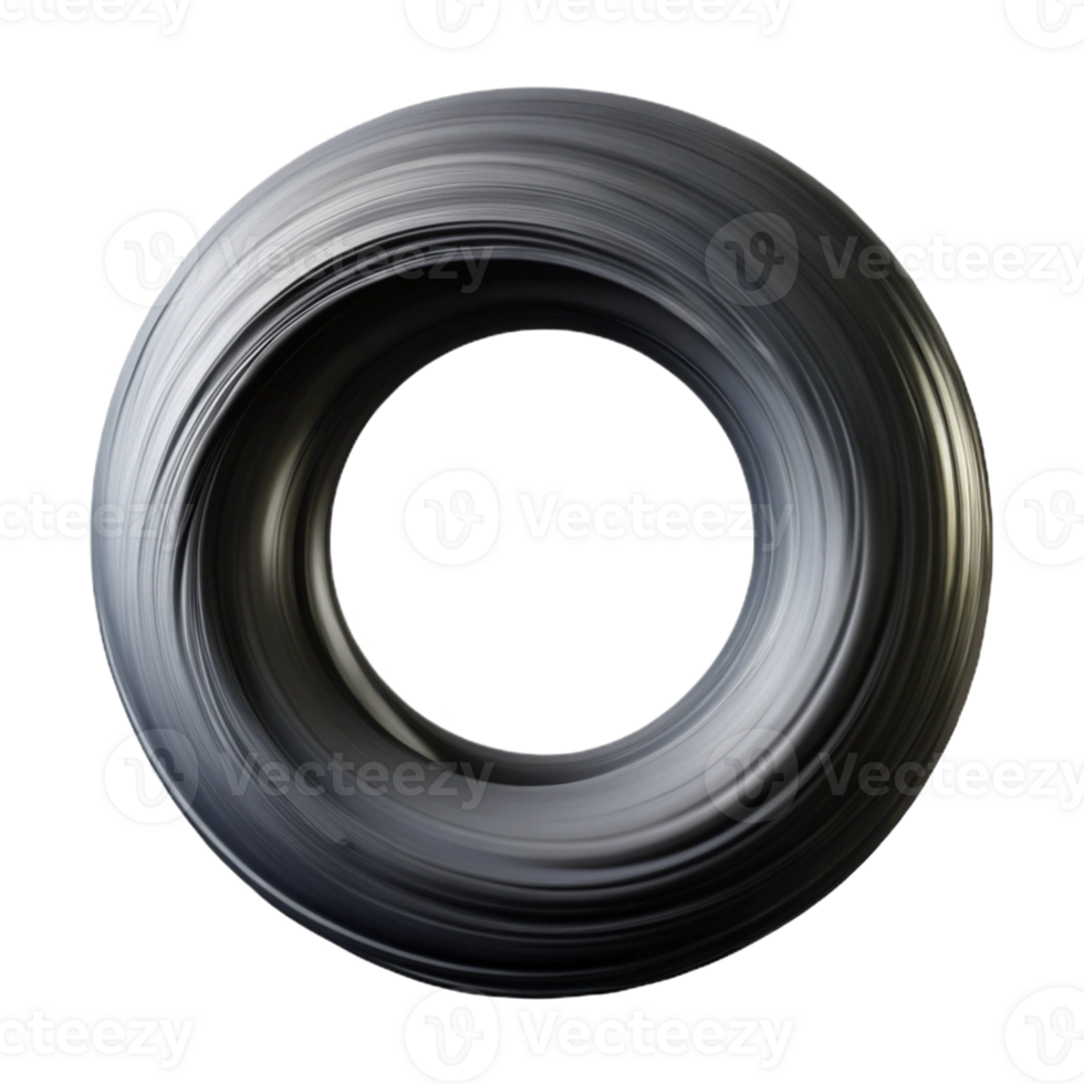 Abstract 3D Ring Swirling Grey Vortex png