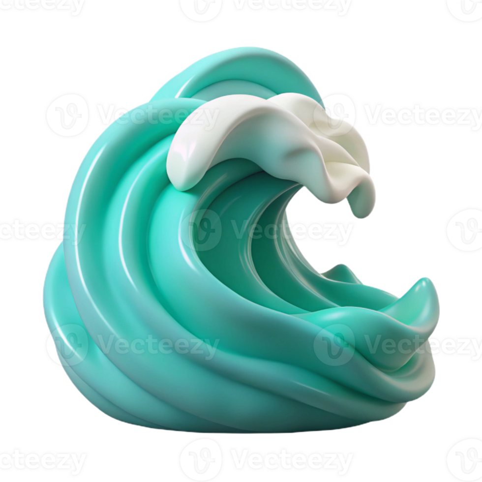 3D Render Turquoise Wave Abstract Background png