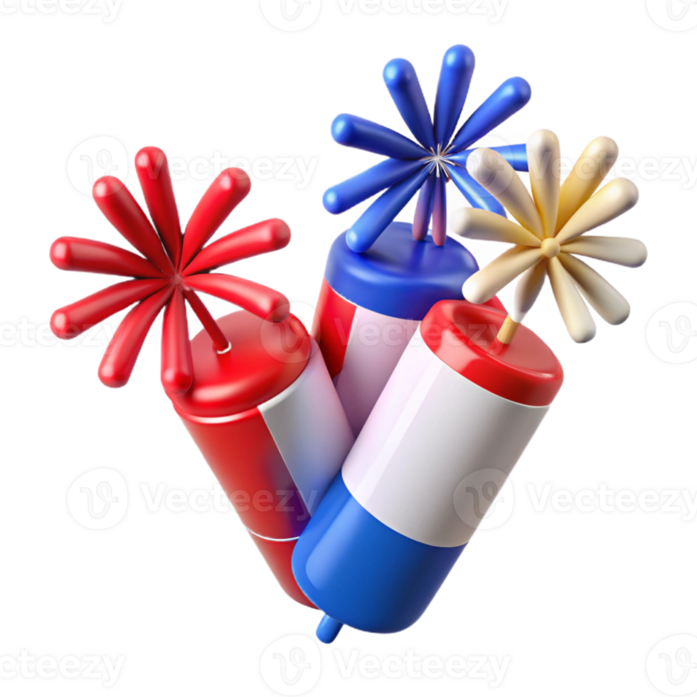 3D Illustration Festive Firecracker Popsicles png