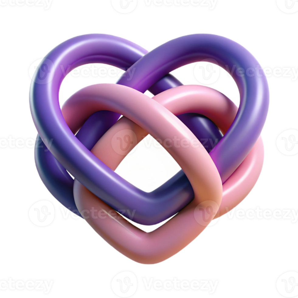 3D Heart Knot Illustration png