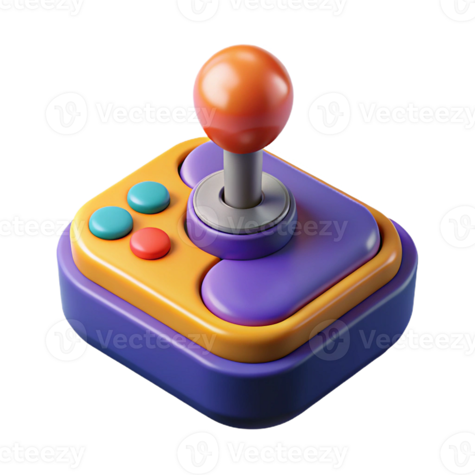 3D Render Retro Joystick Illustration png