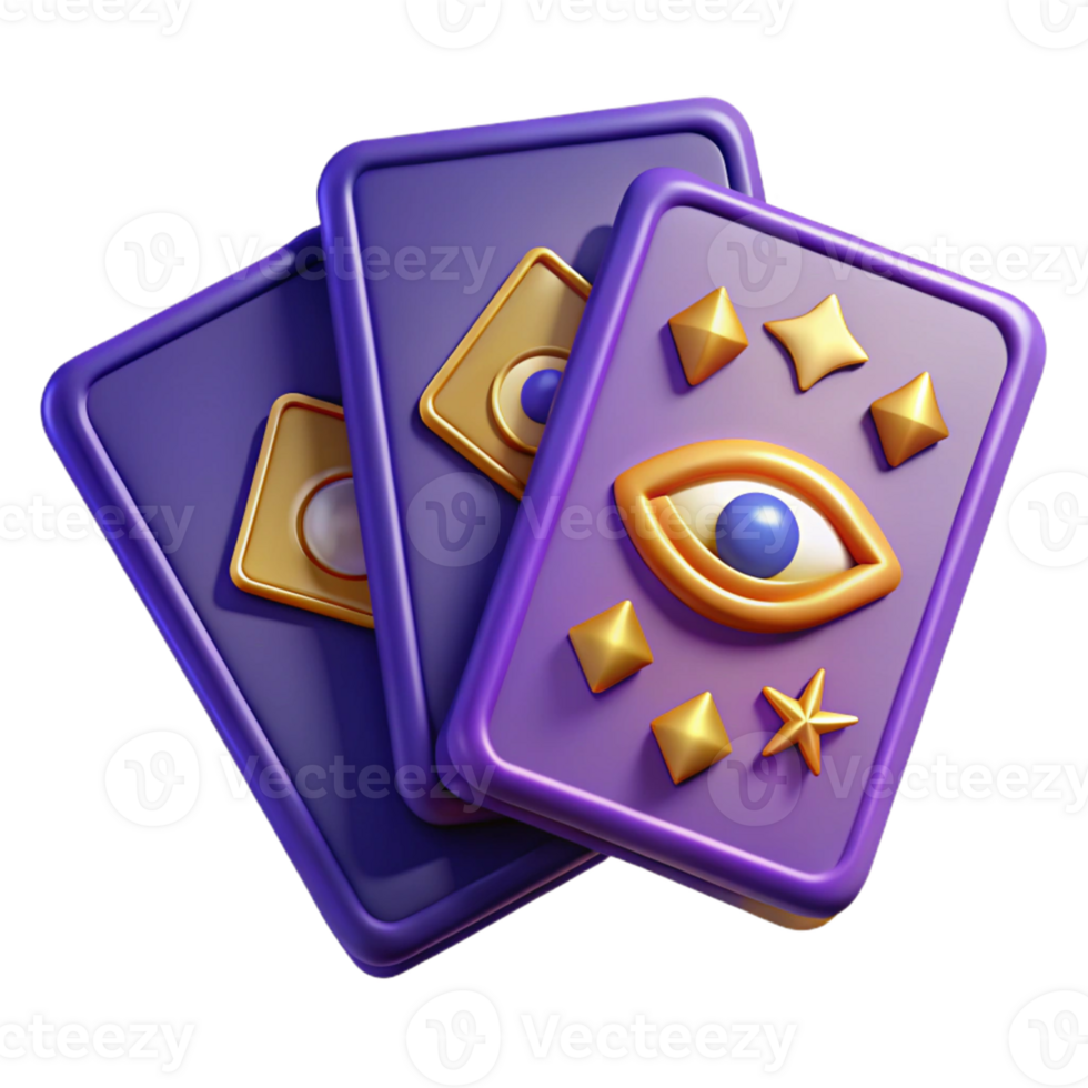 Mystic 3D Cards Illustration png
