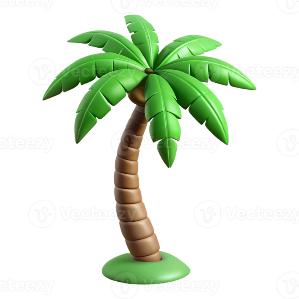 3D Cartoon Palm Tree Illustration png