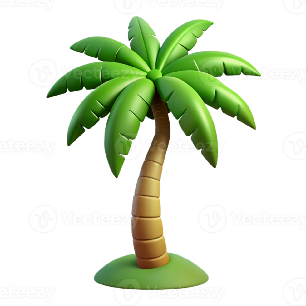3D Cartoon Palm Tree Illustration png