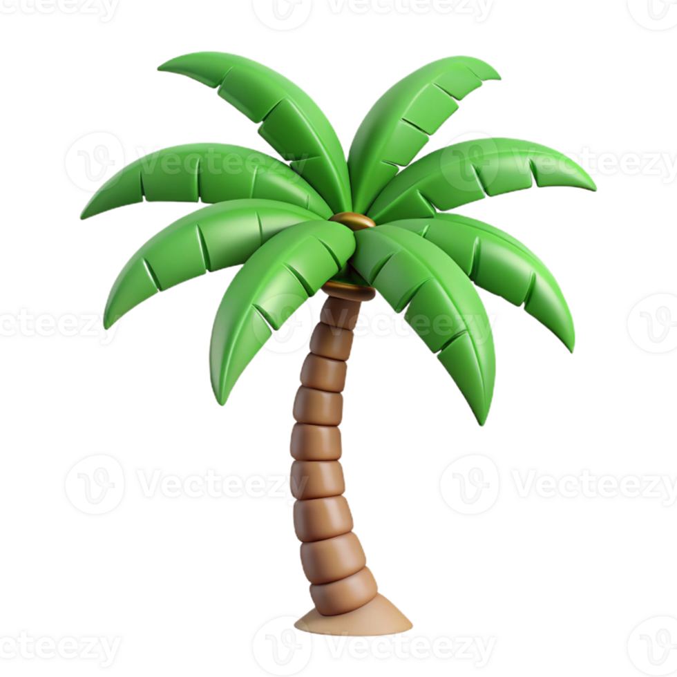 3D Cartoon Palm Tree Render png