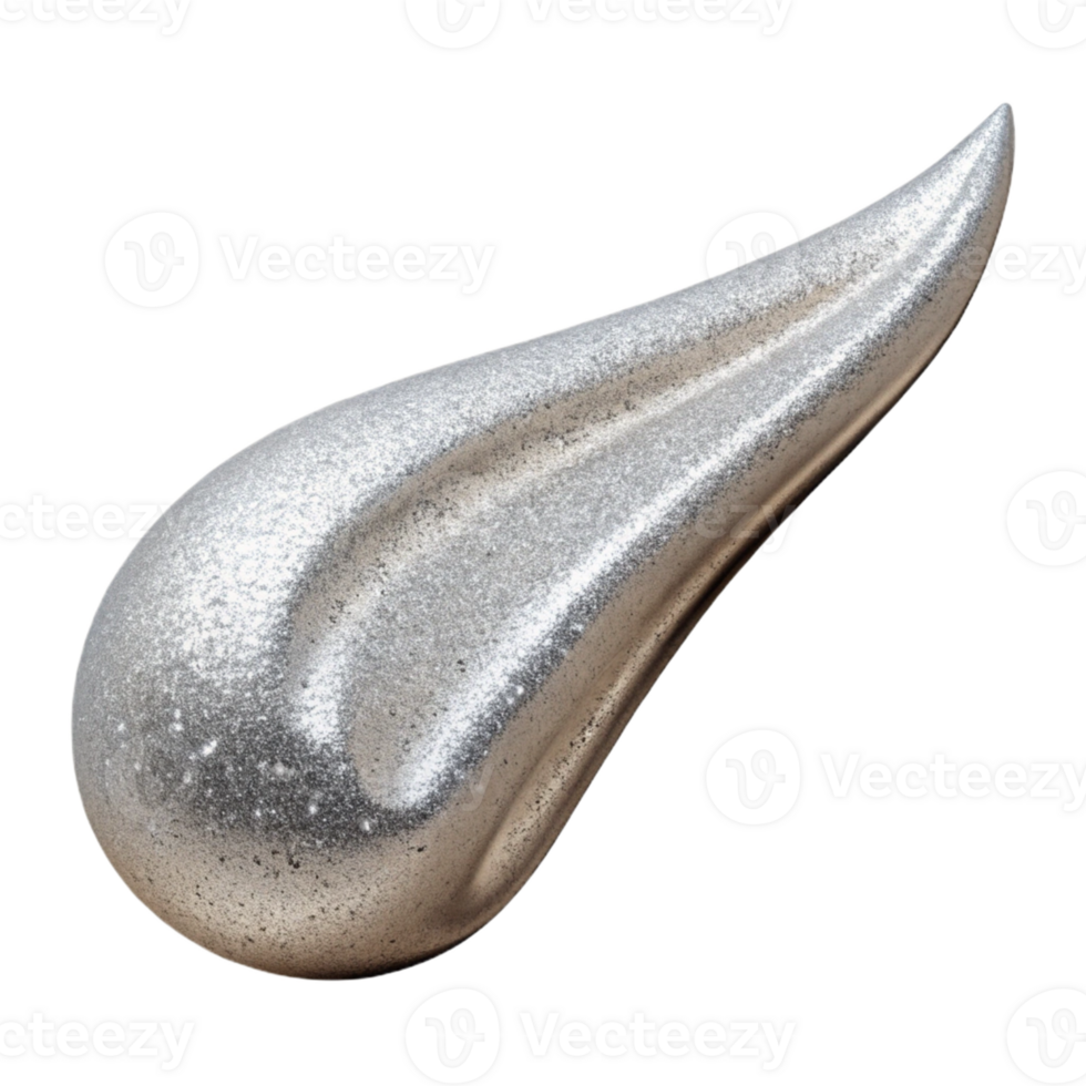 Silver 3D Paint Blob Illustration png