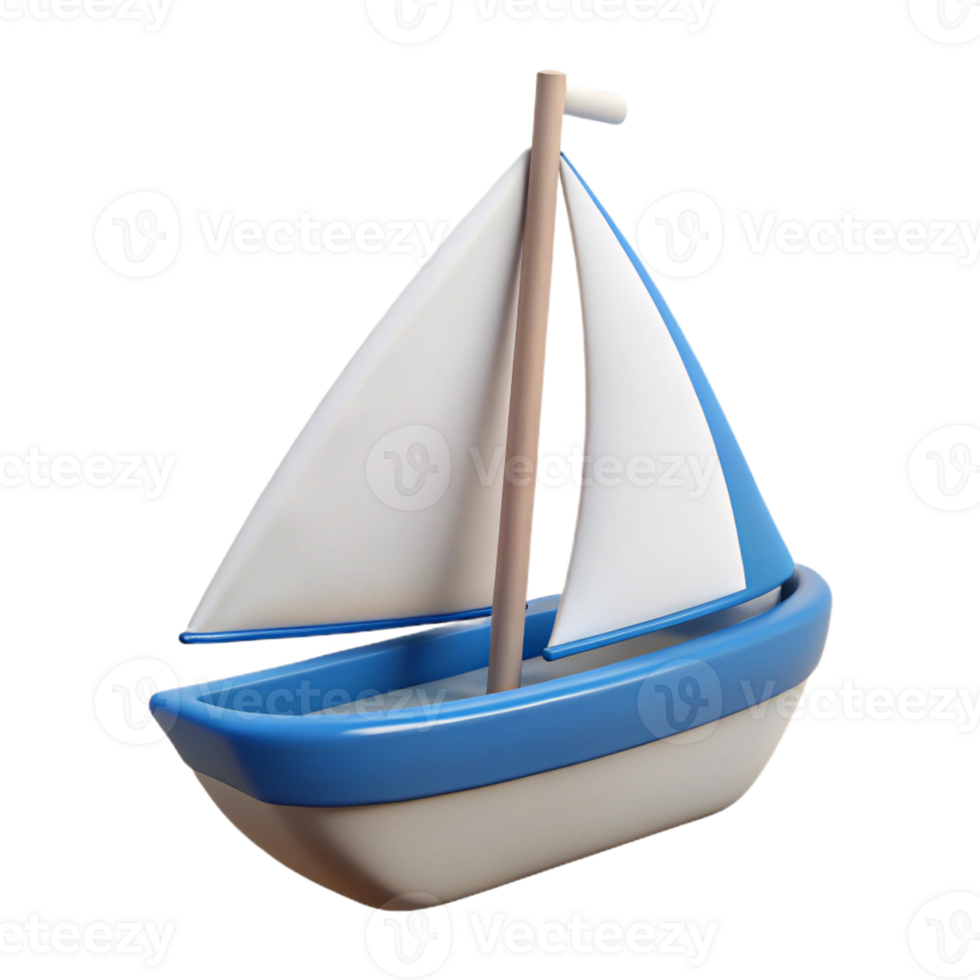 3D Model of a Toy Sailboat png