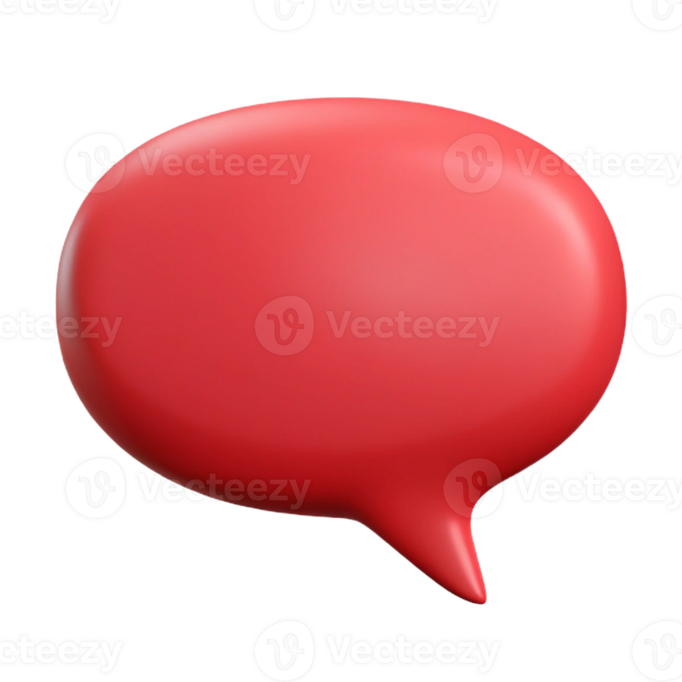 Red 3D Speech Bubble Illustration png