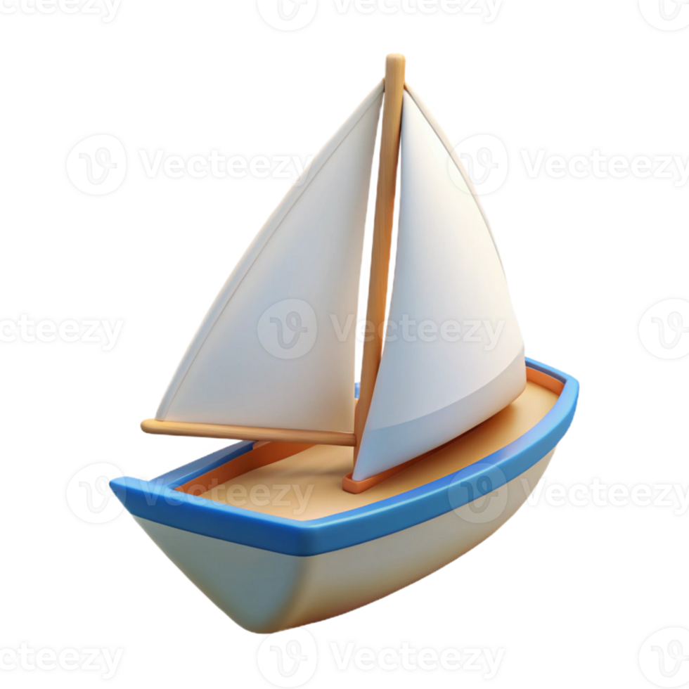 3D Model Sailboat Illustration png