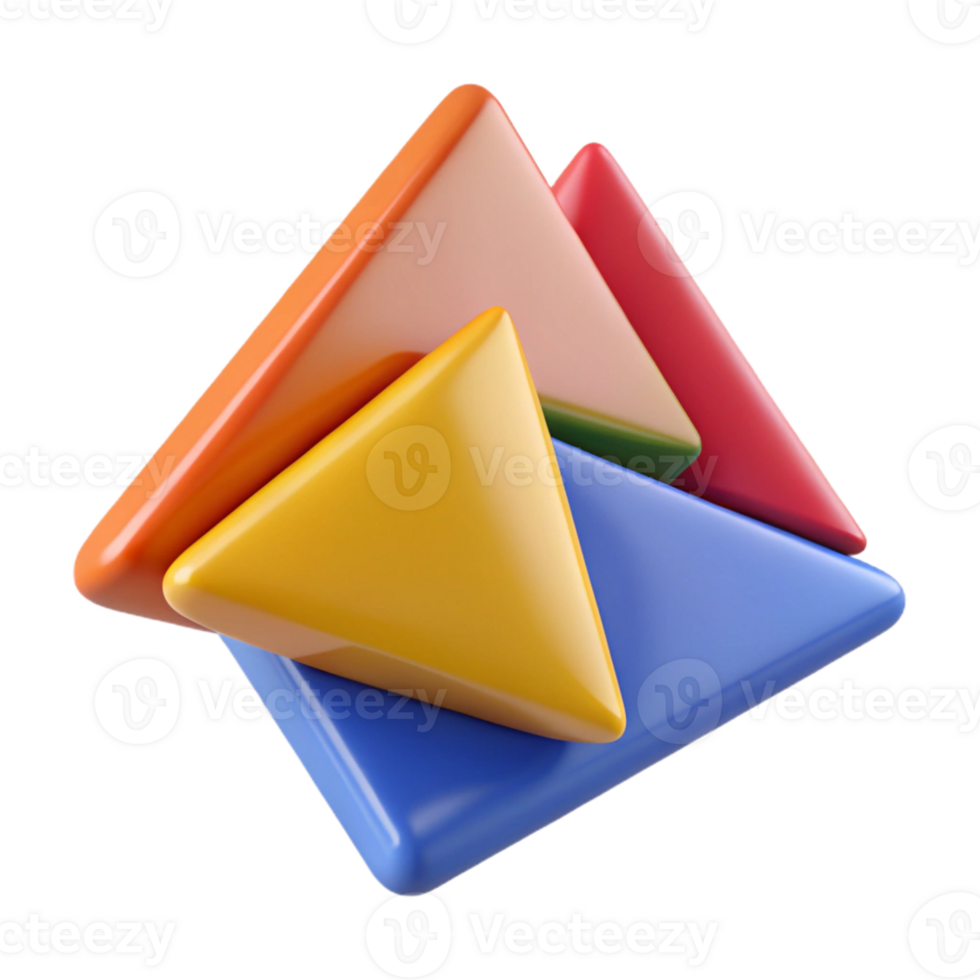 3D Abstract Background Colorful Triangles png
