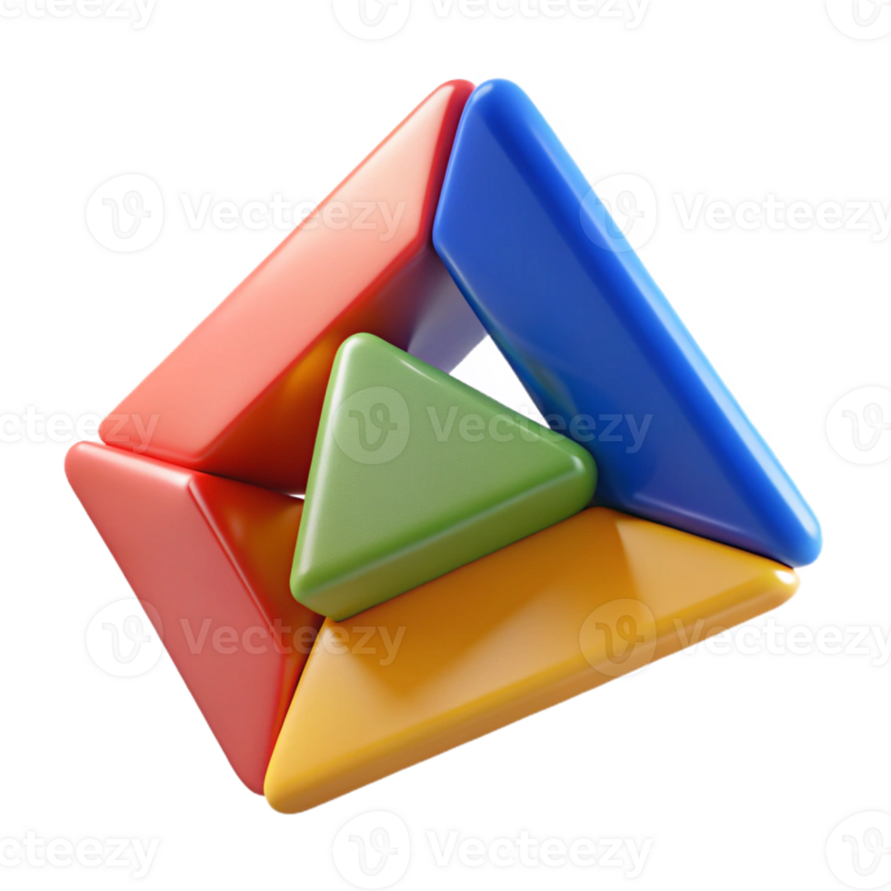 Abstract 3D Render Colorful Geometric Shapes png