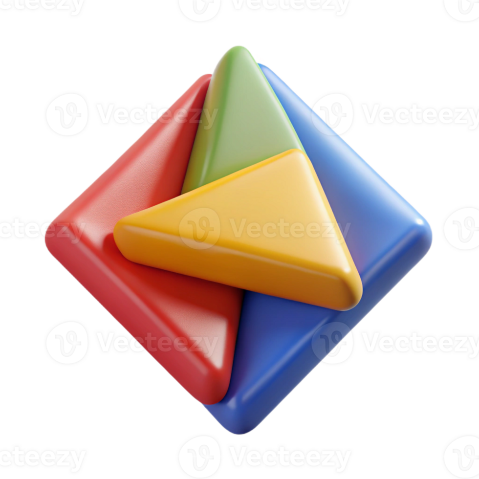 3D Abstract Background Red Yellow Green Blue Triangles png