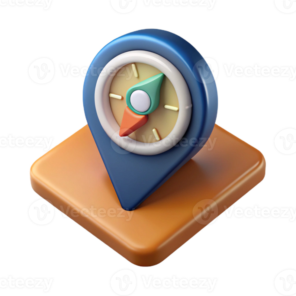 3D Compass Icon Illustration png