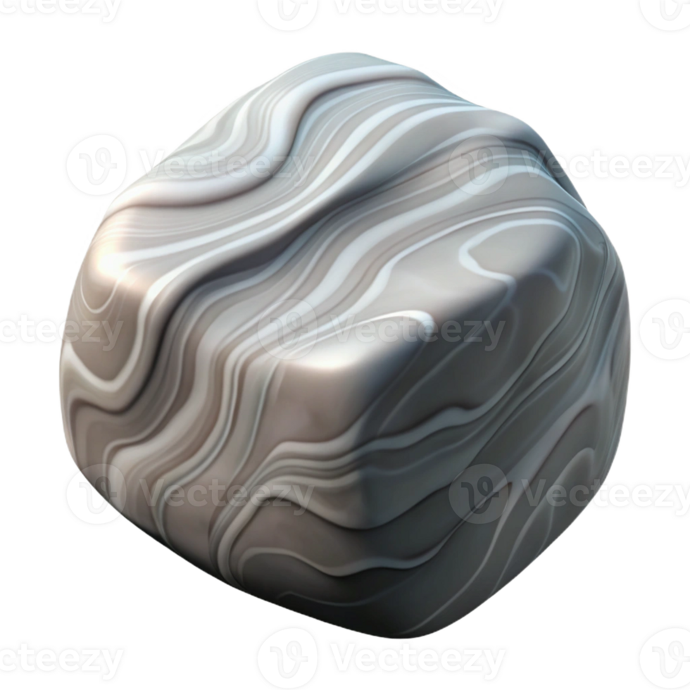 3D Render of Abstract Stone Cube png