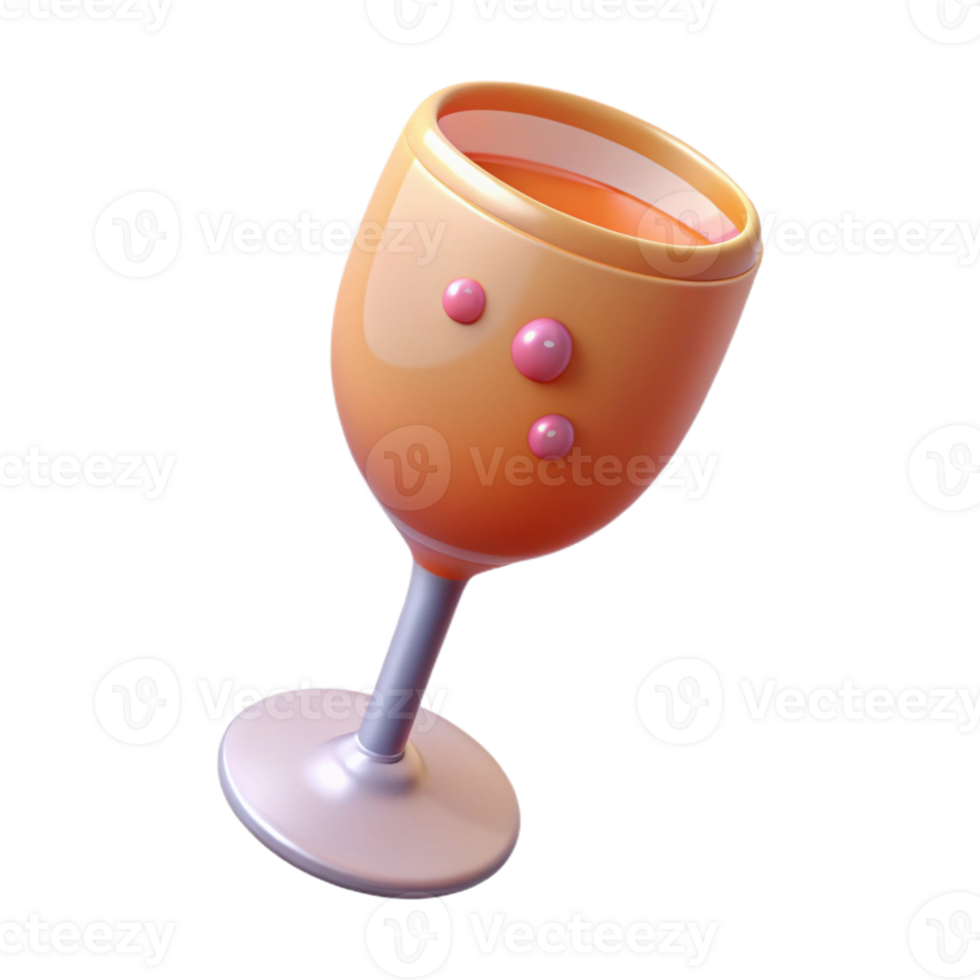 3D Illustration of a Glass of Orange Juice png