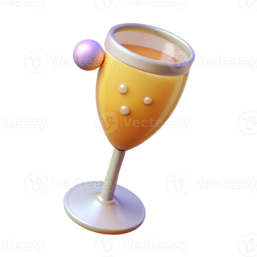 3D Render of a Champagne Flute png
