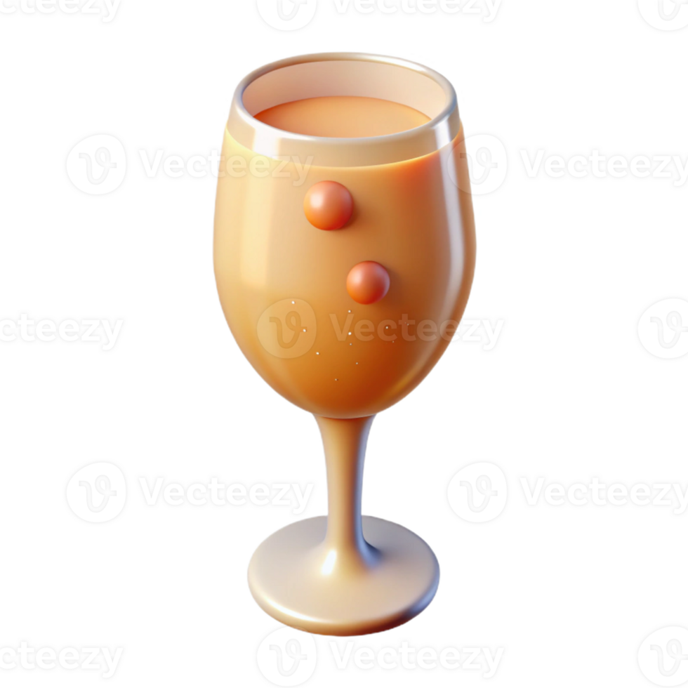 3D Render of Refreshing Orange Drink png