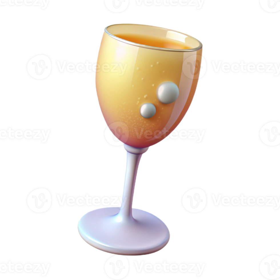 3D Illustration Sparkling Drink in Glass png