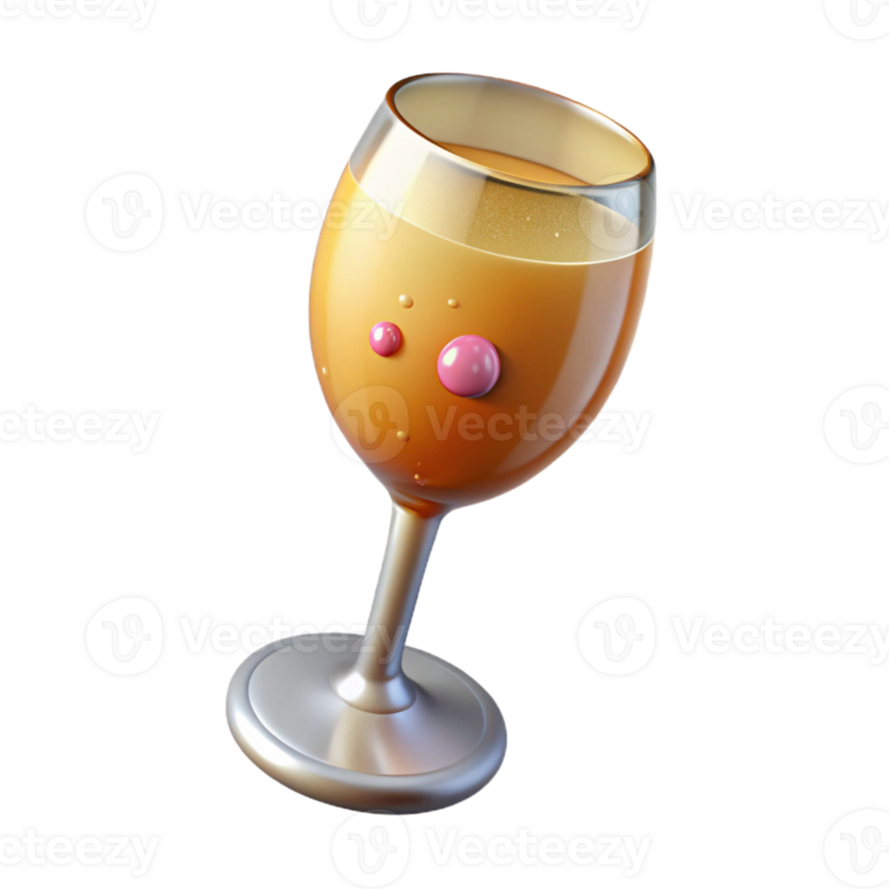 3D Render of a Glass of Orange Juice png
