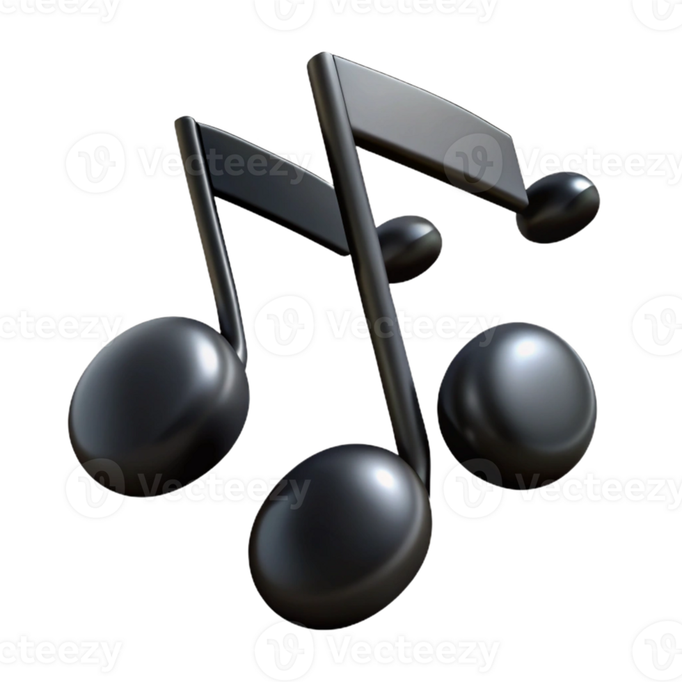3D Render of Musical Notes png