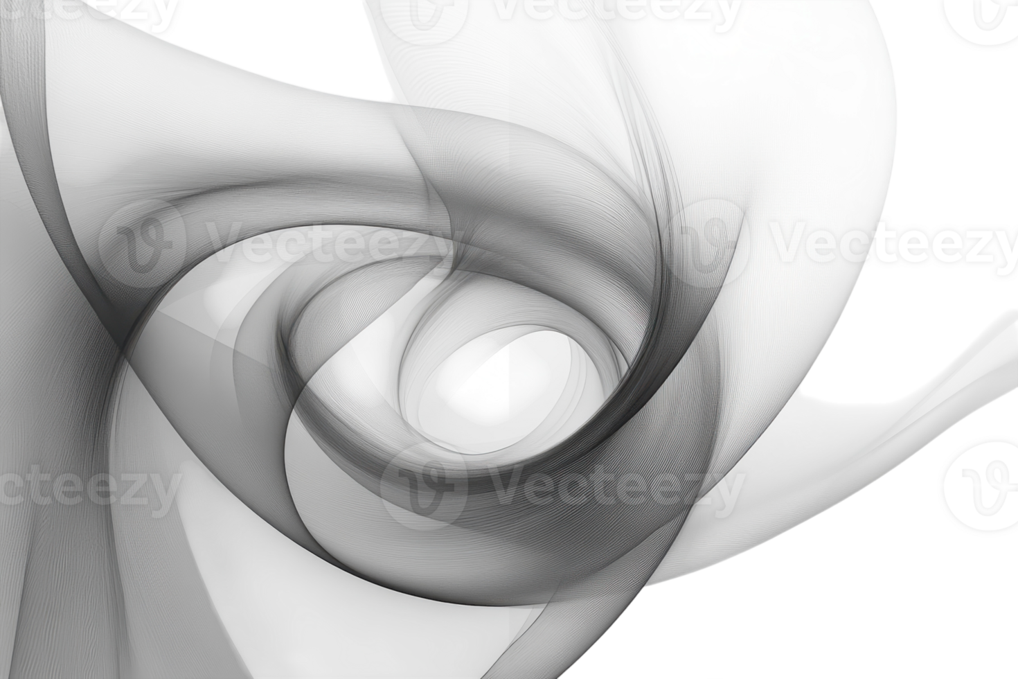 Elegant black and white swirl design showcasing flowing curves and soft textures in a seamless abstract composition png