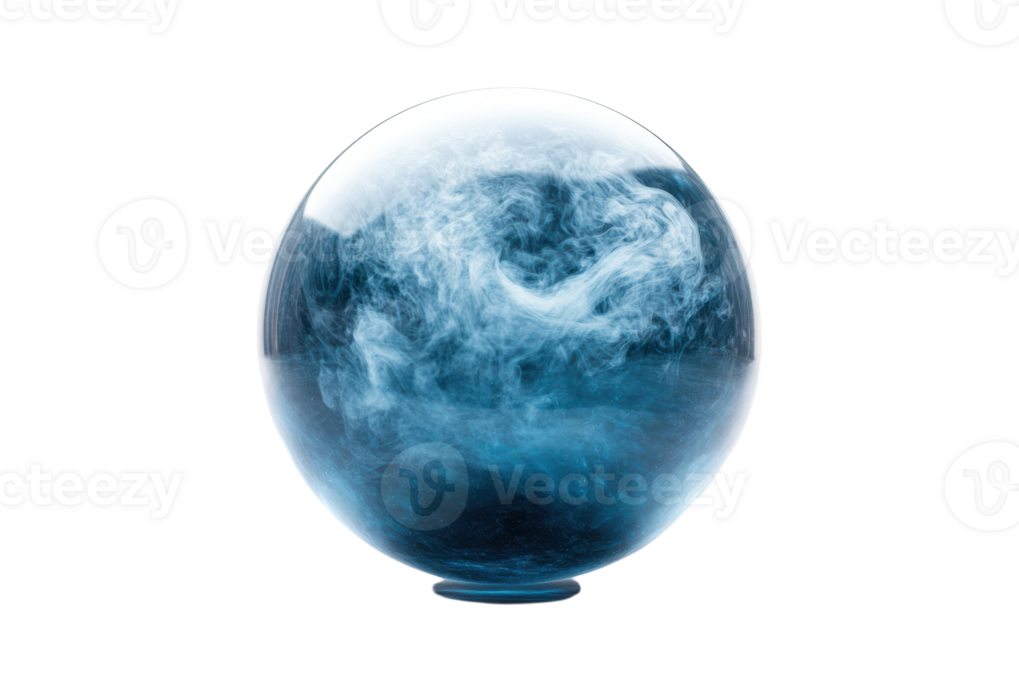 Mysterious glass orb with swirling blue and white patterns creating a captivating visual effect png
