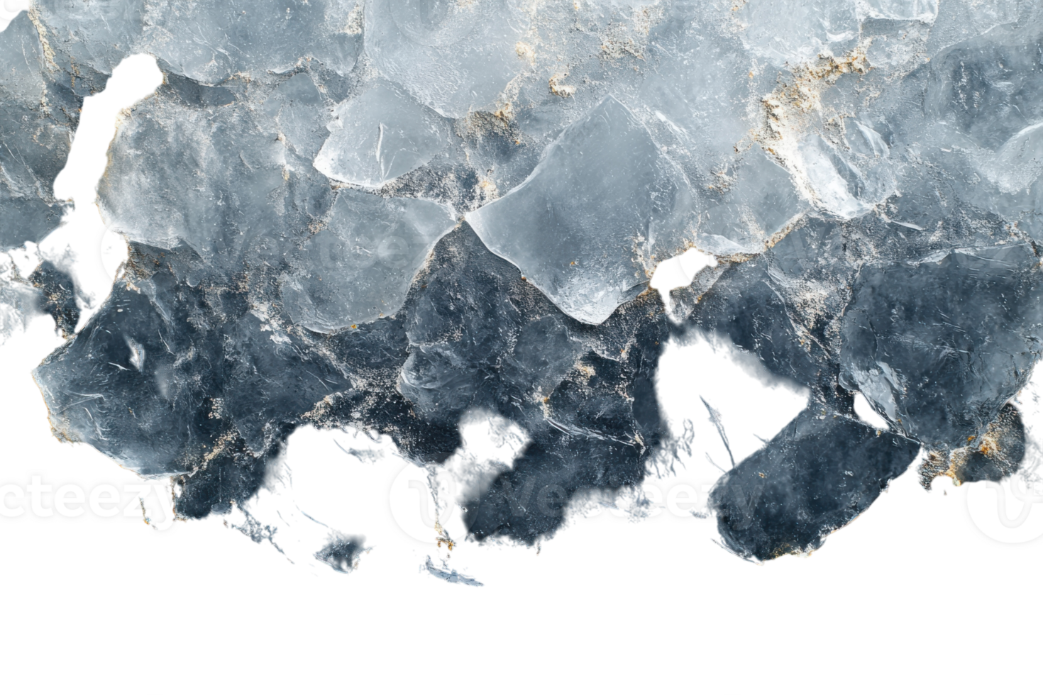 Close examination of layered crystal formations showcasing texture and color variations in a natural sample png
