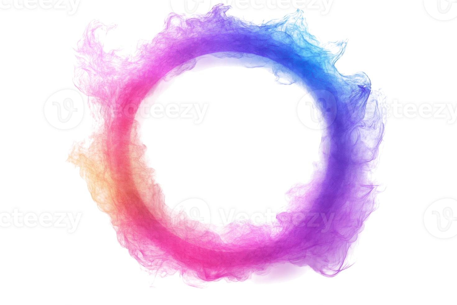 Colorful circular smoke effect creating a vibrant display suitable for artistic backgrounds and designs png