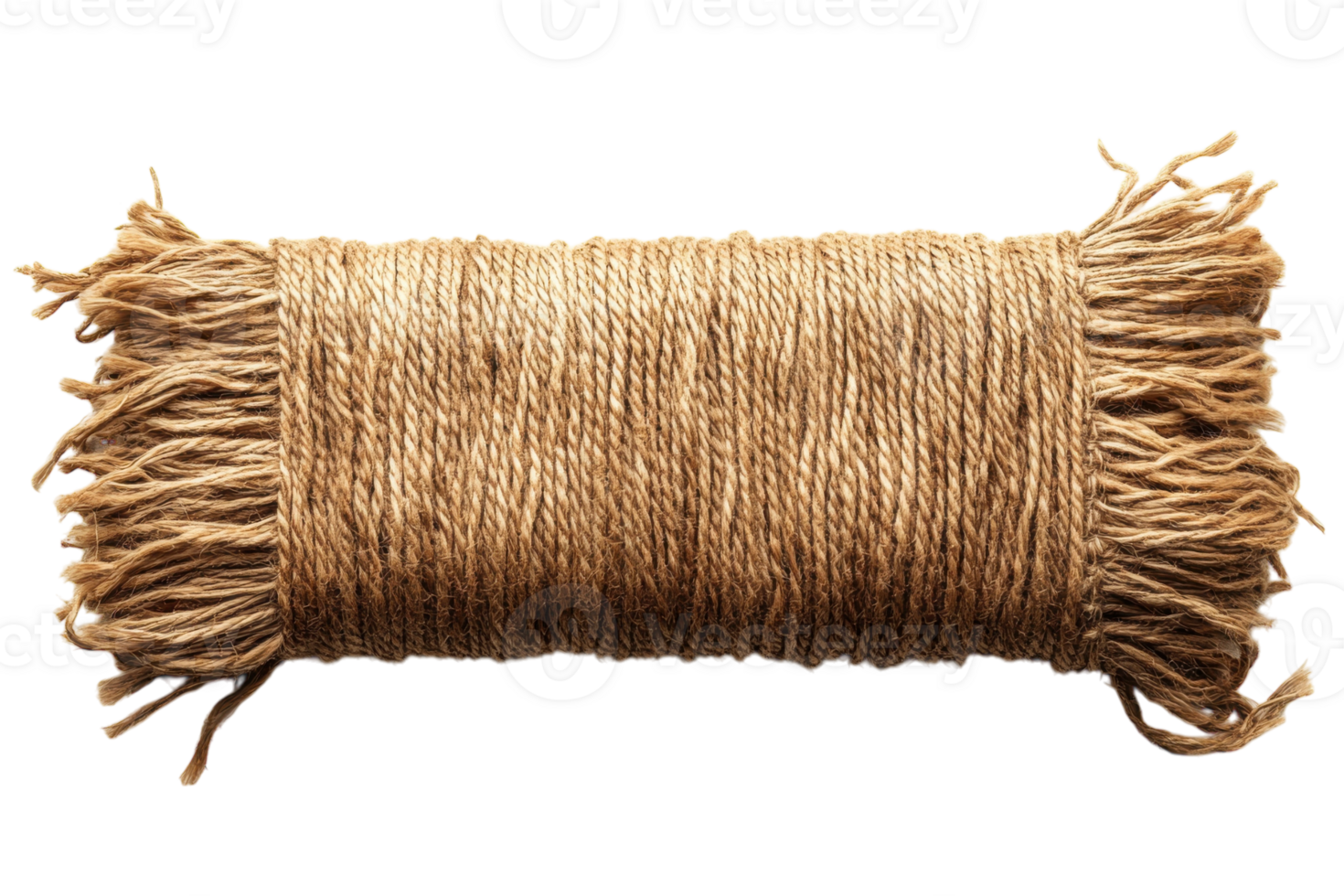 Natural jute twine roll with frayed ends for crafting and gardening projects png