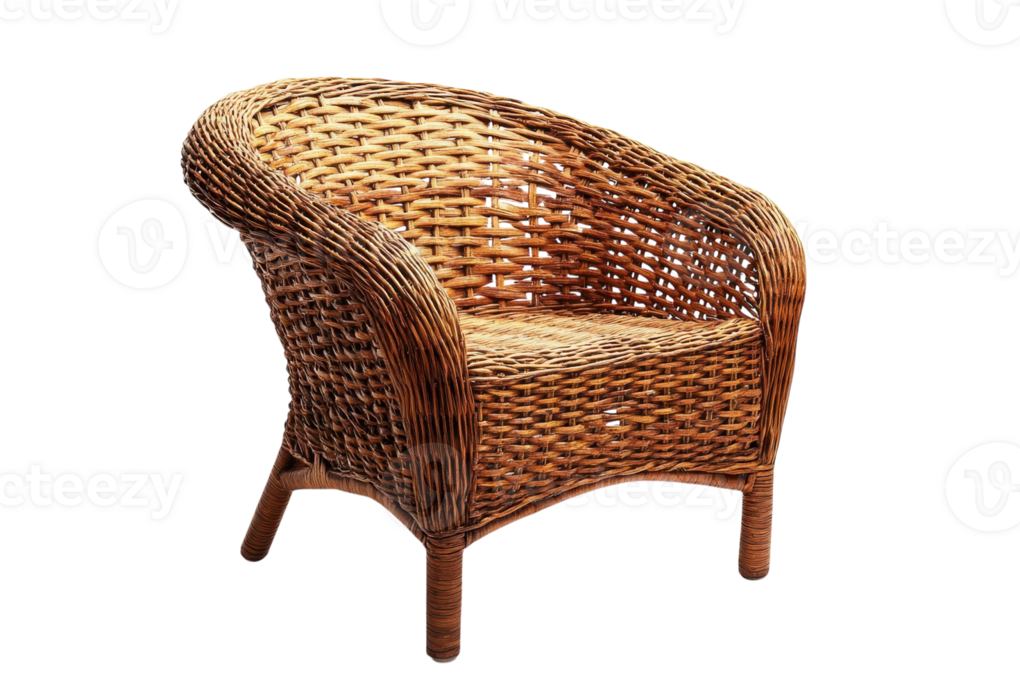 Woven wicker chair showcasing intricate design and craftsmanship for indoor or outdoor spaces png