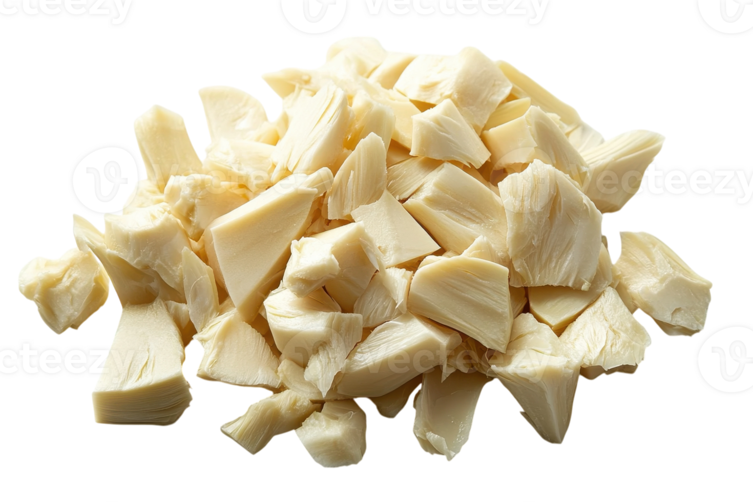 Chopped pieces of plant-based cheese alternative ready for cooking or snacking in a clean kitchen setting png