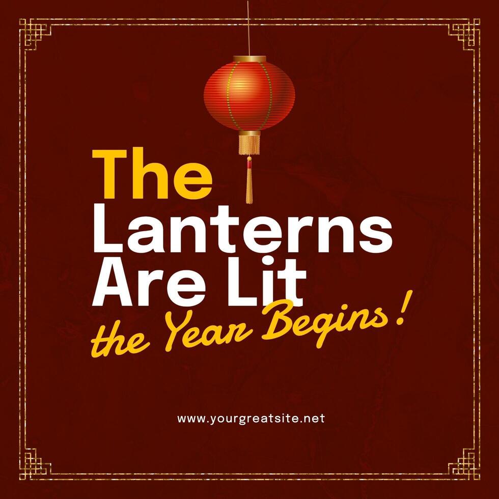 Season Greeting The Lanterns Are Lit Instagram Post template