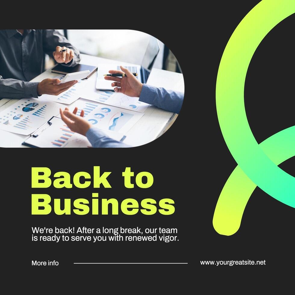 neon modern back to business instagram post template