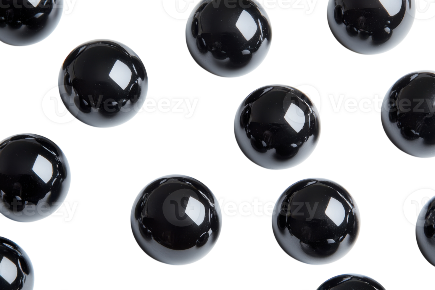 Black glossy spheres arranged in a repeating pattern on a white backdrop create a striking visual effect png