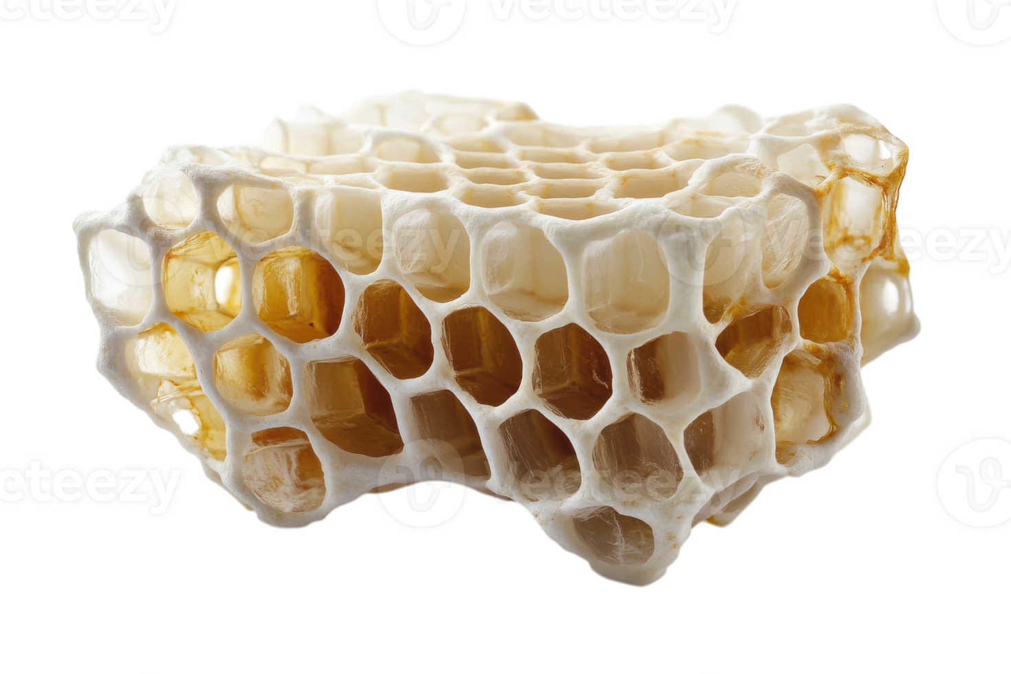 Natural honeycomb structure showcasing beeswax and honey collected from a beehive png