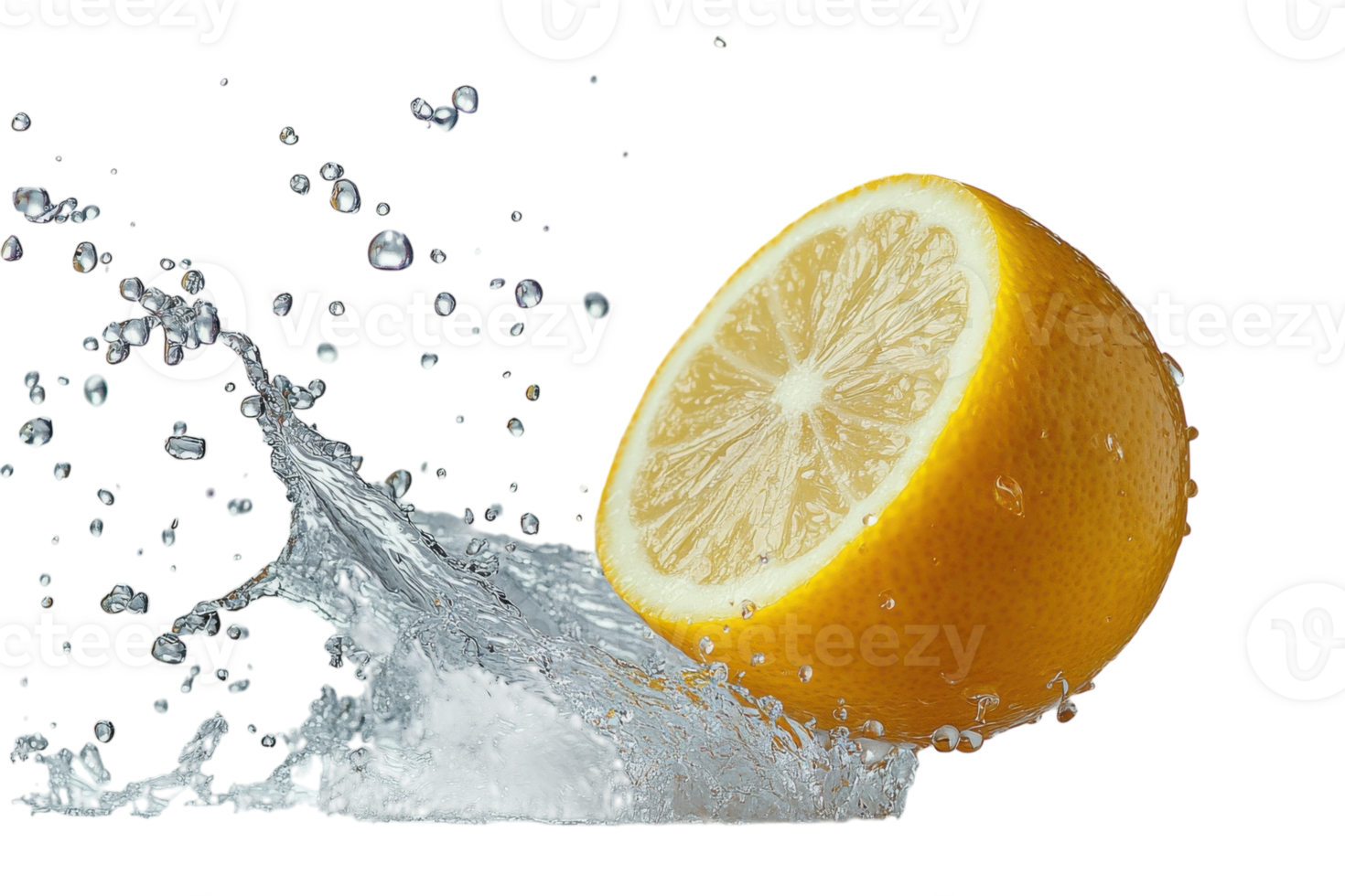 Lemon splashing in water creates a refreshing scene perfect for culinary inspiration png