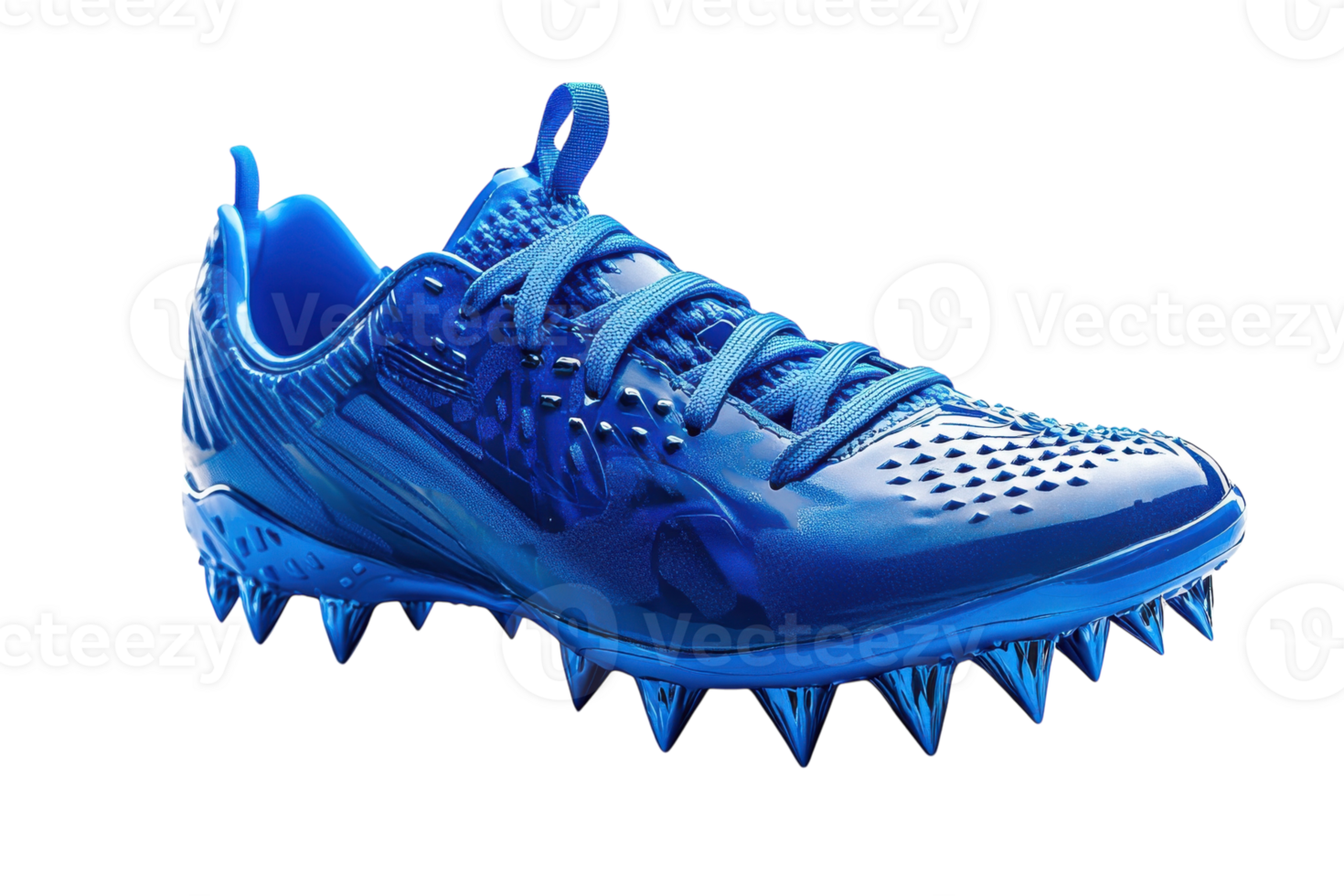 Bright blue athletic spikes designed for competitive track and field performance for athletes png