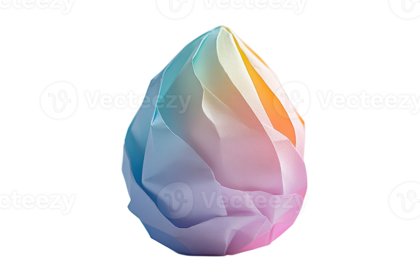 Interesting colorful geometric egg shape with smooth edges and a gradient design png
