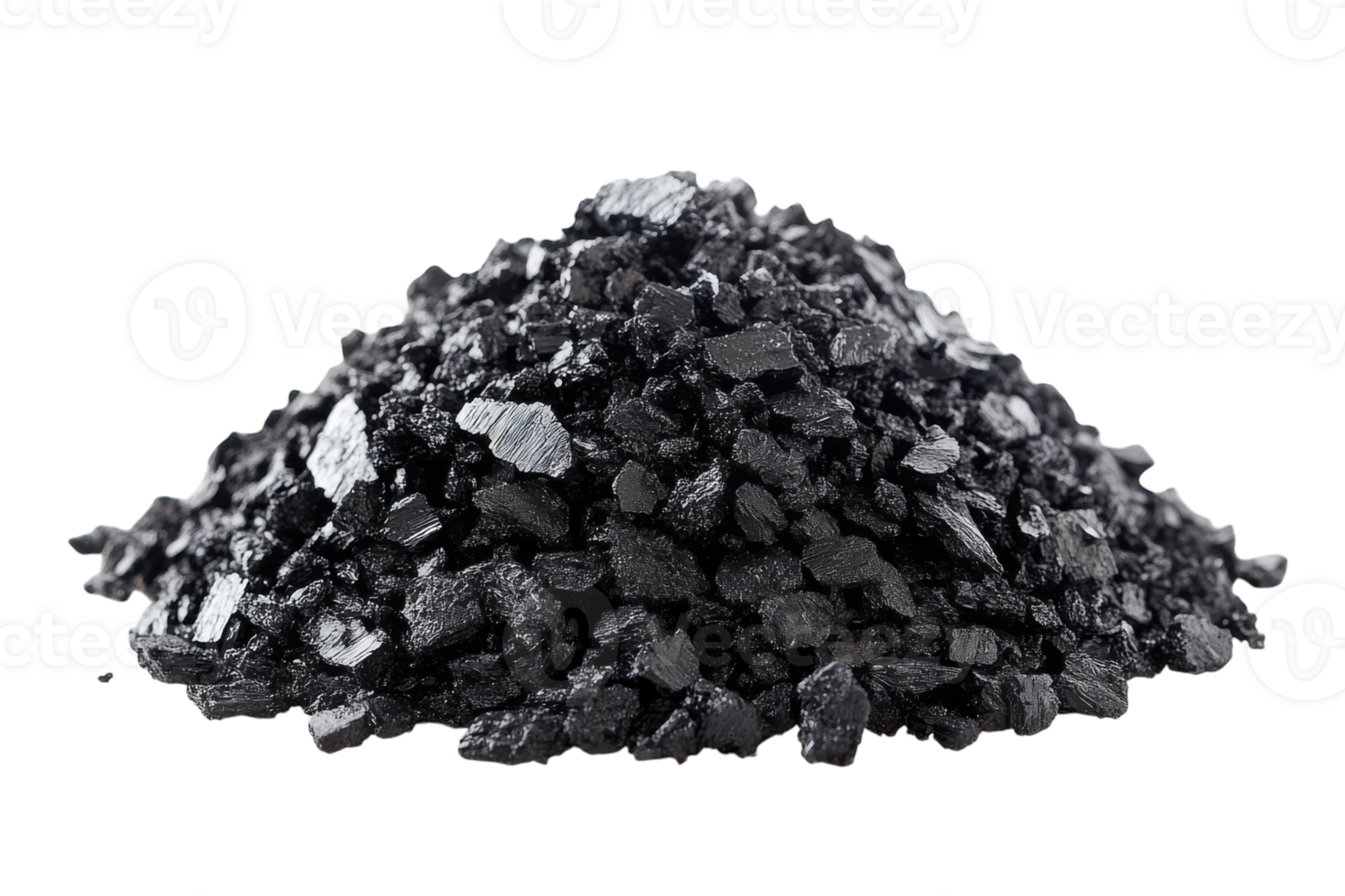 Coal dust piles collected for industrial applications and energy production at a mining site png