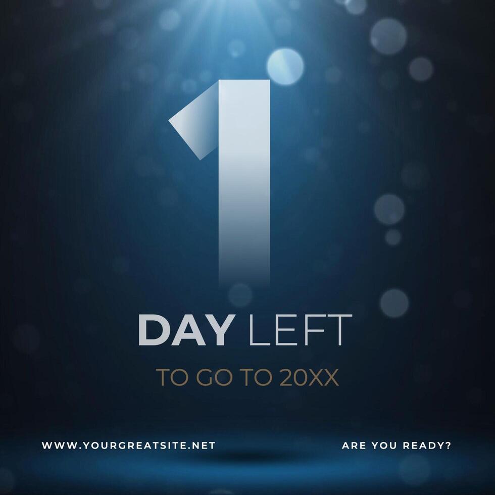 1 Day Left New Year Count Down Instragram Post template
