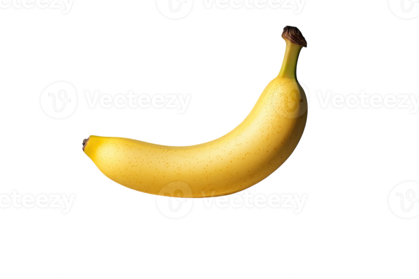 Fresh yellow banana placed on a white background highlighting its smooth texture and vibrant color png