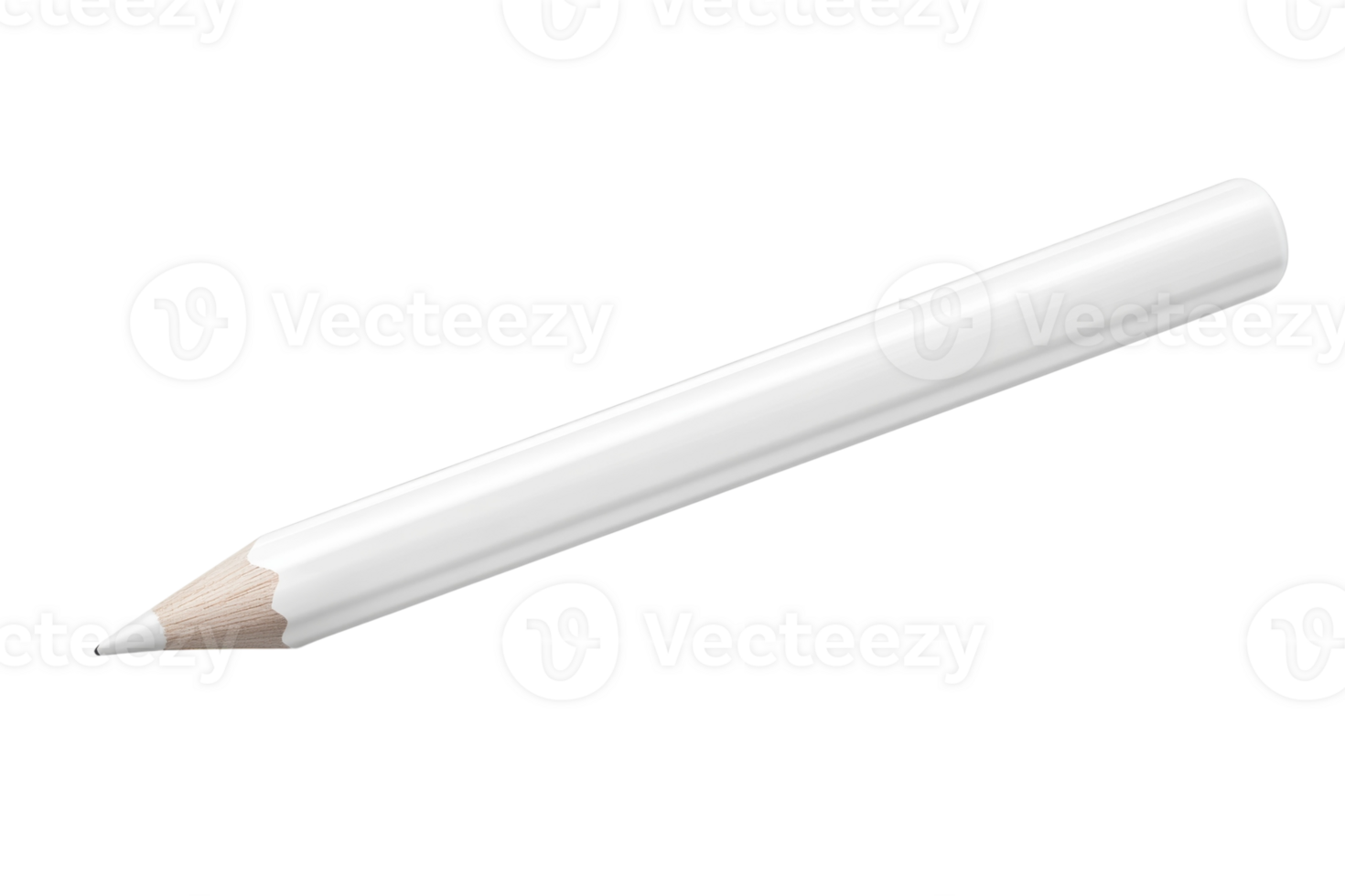 White pencil lying on a smooth surface with a sharp point and clean design beside other drawing tools png