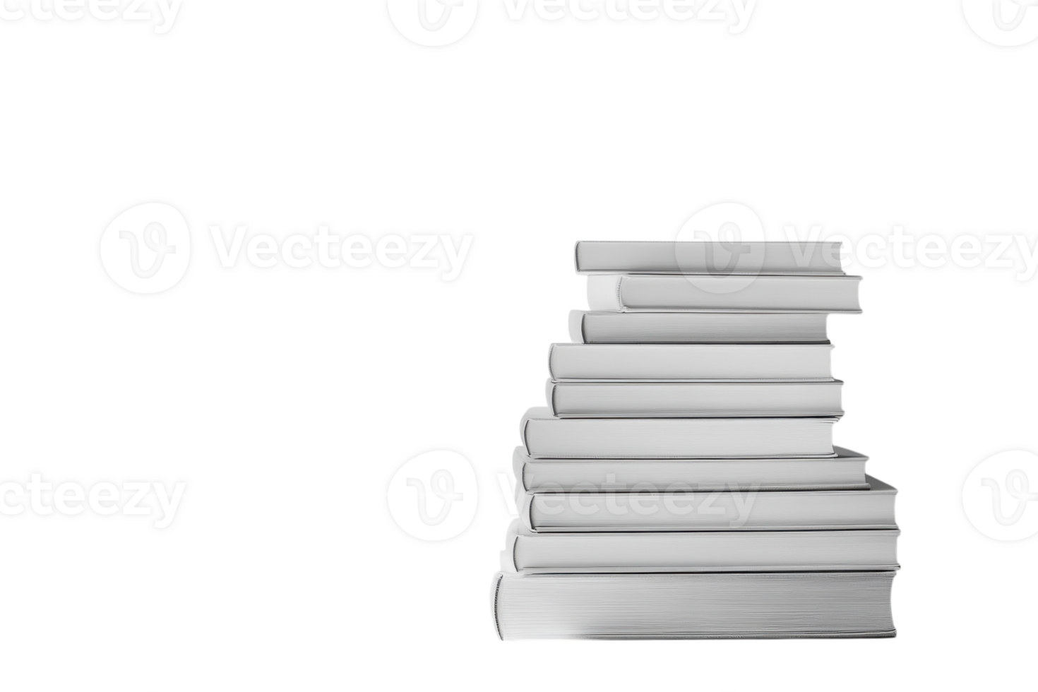 Stacked books in various sizes arranged neatly on a white background showcasing literary potential and knowledge png