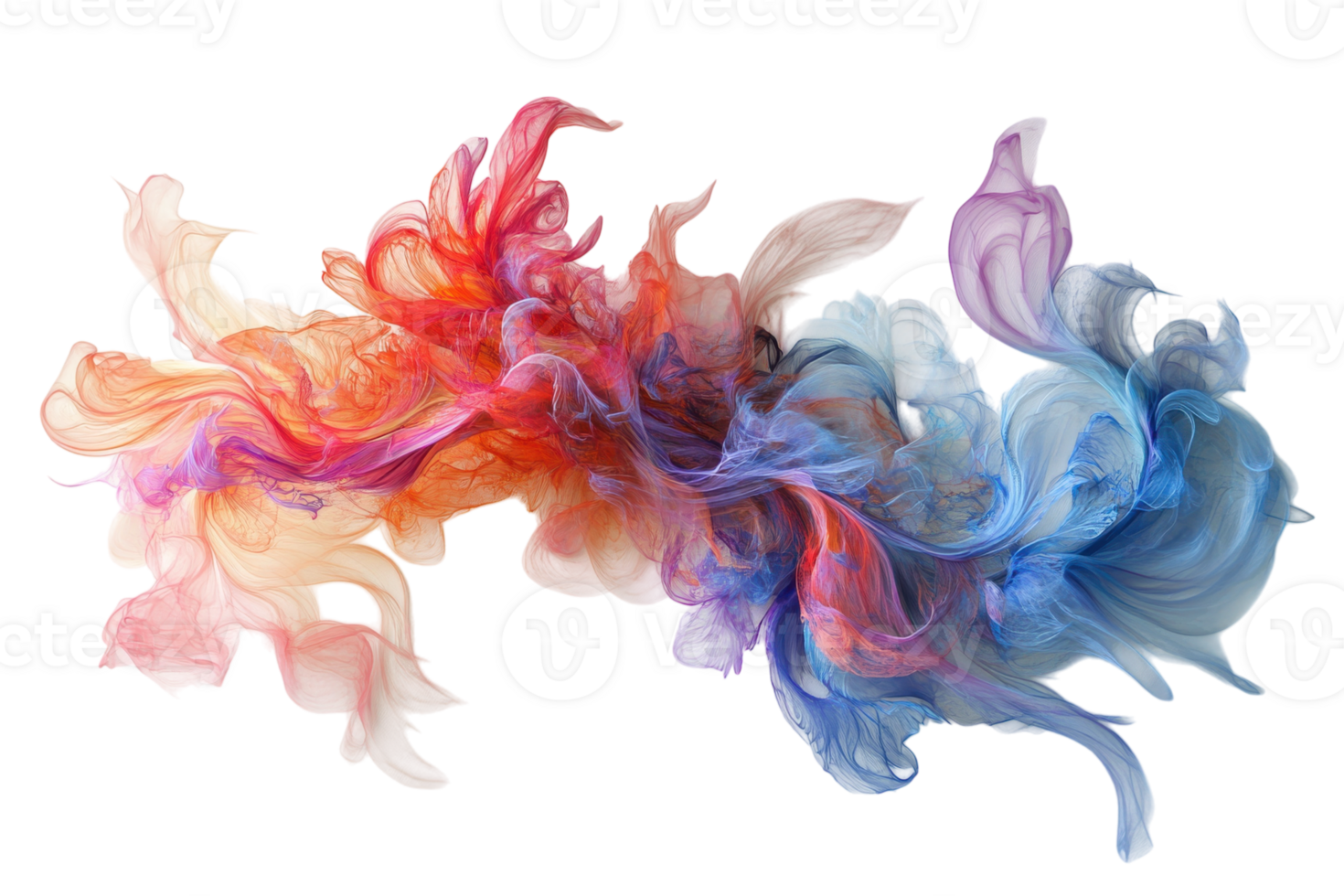 Abstract swirling colors blend together to create a vibrant visual display in artistic expression png