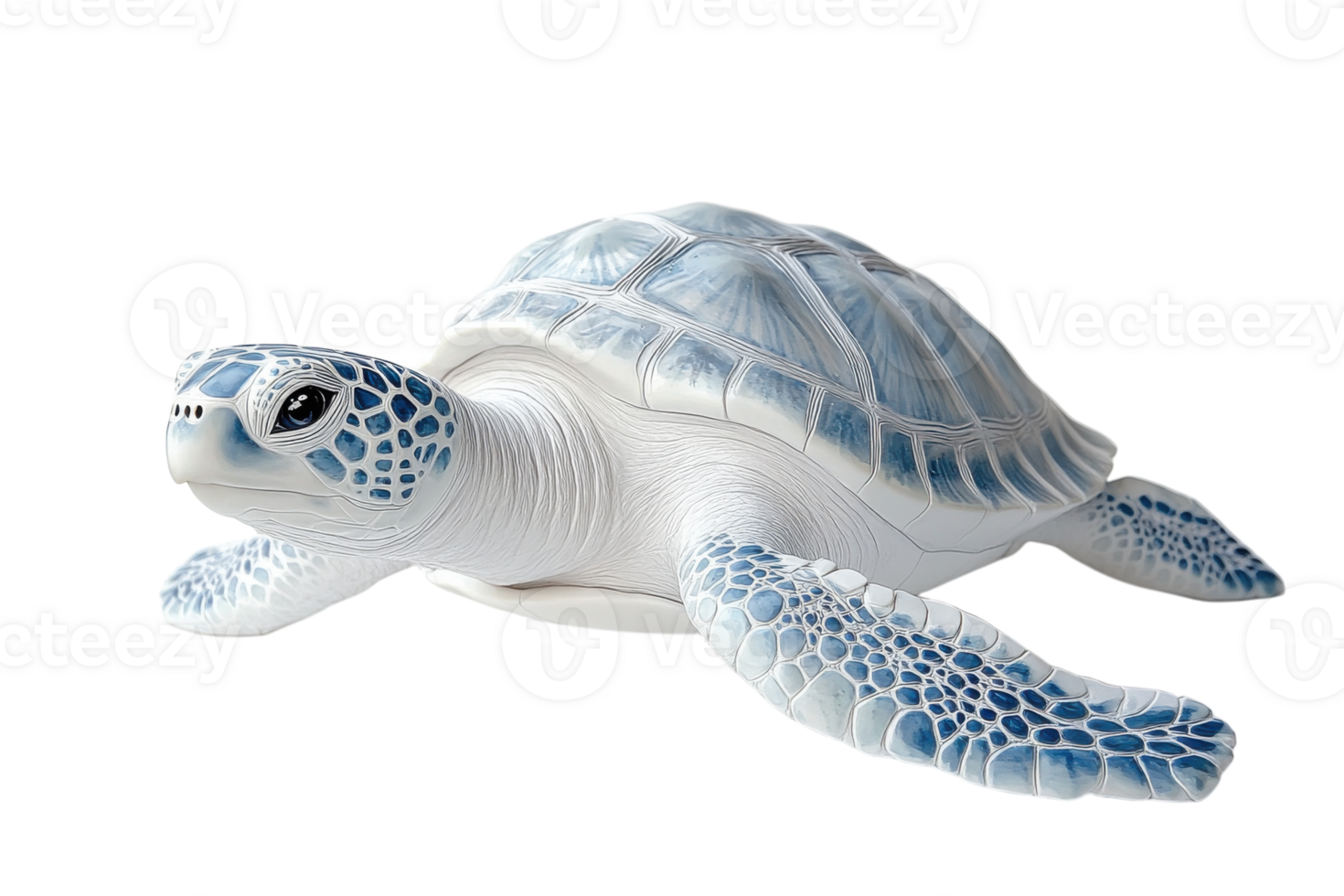 Sea turtle sculpture with intricate detailing and smooth texture displayed on white background png