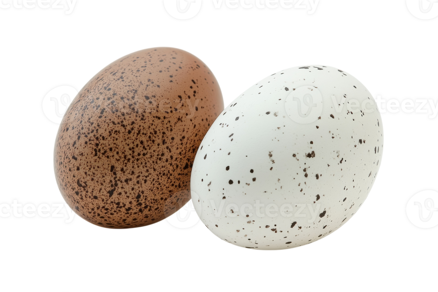 Unique speckled eggs resting on a flat surface in a neutral setting during daylight png